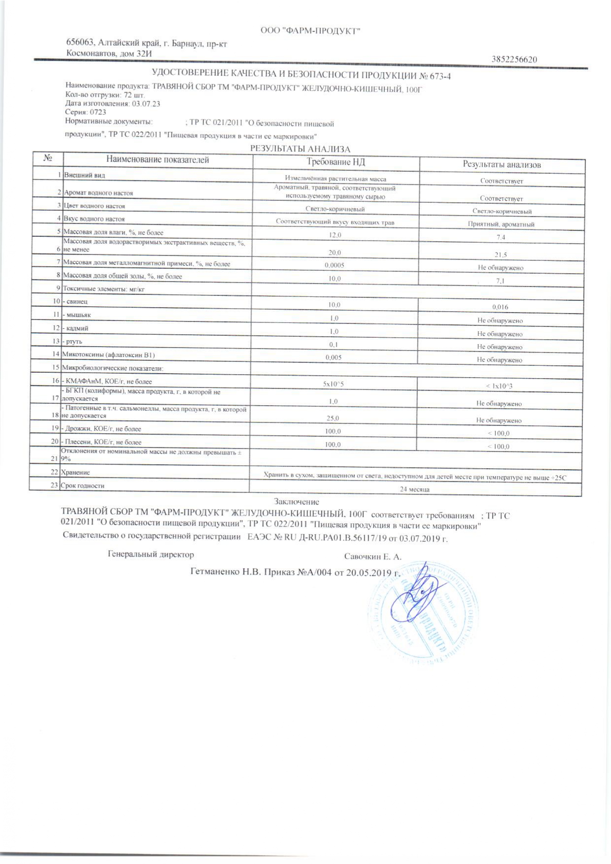 Паспорт №072023